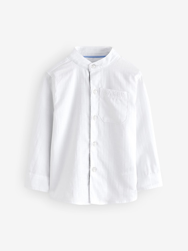 Baker by Ted Baker 100% Cotton Long Sleeve Grandad Collar Shirt - Image 1 of 6
