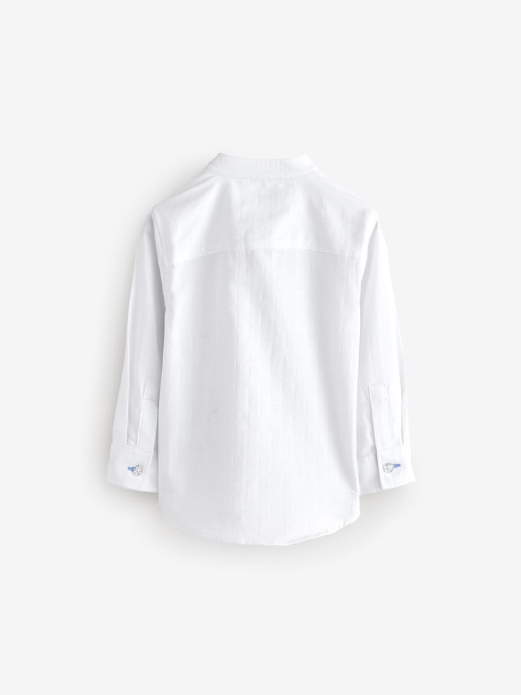Baker by Ted Baker 100% Cotton Long Sleeve Grandad Collar Shirt - Image 2 of 6 Baker by Ted Baker 100% Cotton Long Sleeve Grandad Collar Shirt - Image 2 of 6