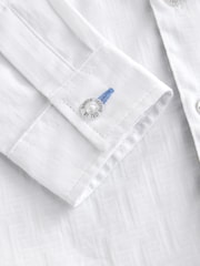 Baker by Ted Baker 100% Cotton Long Sleeve Grandad Collar Shirt - Image 4 of 6
