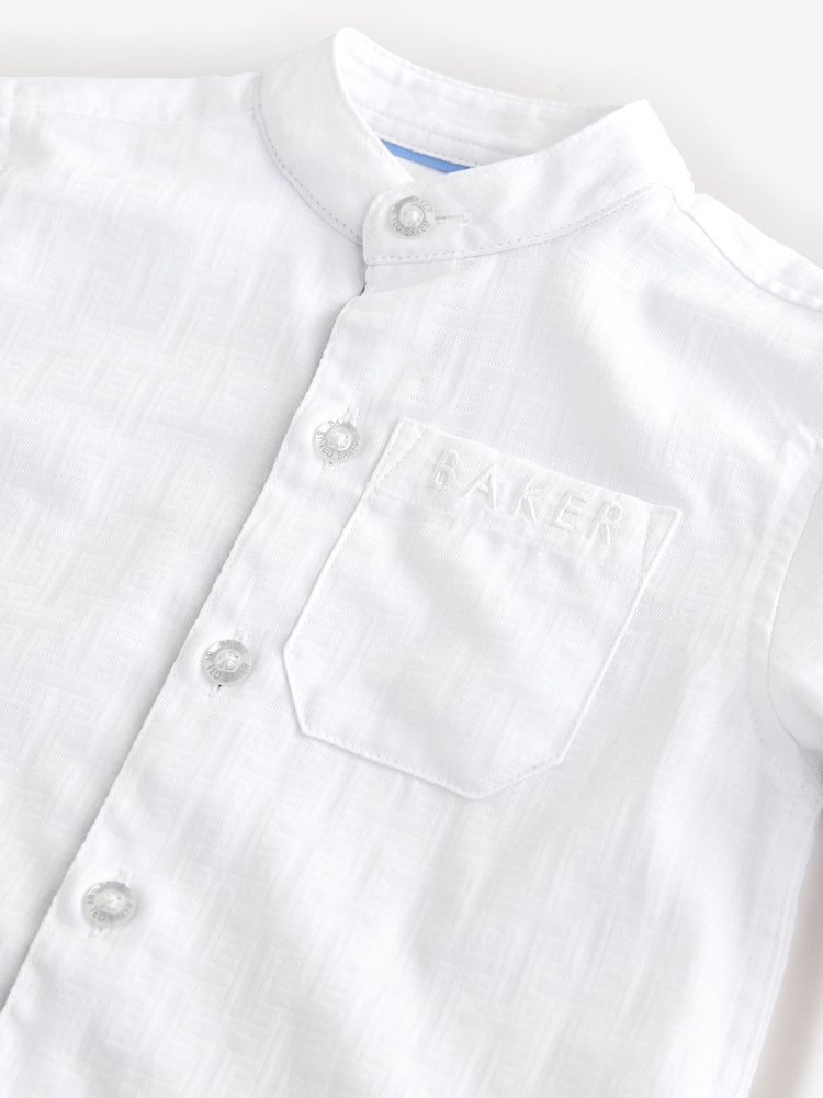 Baker by Ted Baker 100% Cotton Long Sleeve Grandad Collar Shirt - Image 6 of 6
