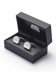 Savile Row Company Silver Rhodium Plated Round Cufflinks - Image 2 of 2