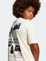 adidas originals Cream Back Print Graphic 100% Cotton T-Shirt - Image 4 of 5