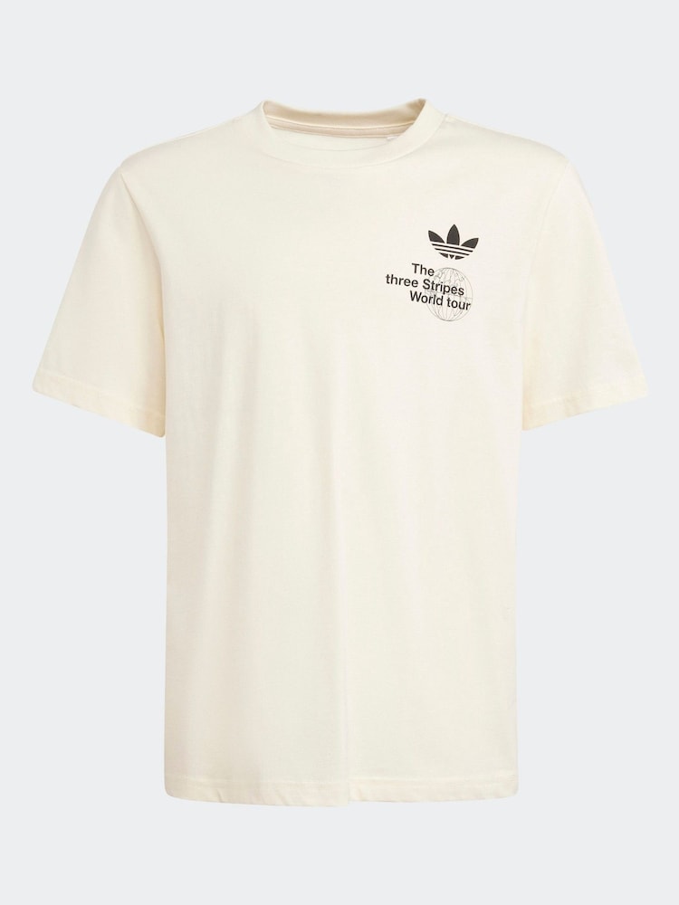 adidas originals Cream Back Print Graphic 100% Cotton T-Shirt - Image 5 of 5