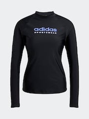 adidas Black Long Sleeve Rash Vest - Image 6 of 6