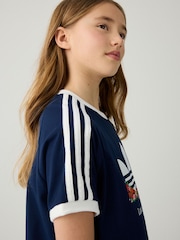 adidas originals Blue Loose Large Logo 100% Cotton T-Shirt - Image 4 of 6