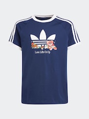 adidas originals Blue Loose Large Logo 100% Cotton T-Shirt - Image 6 of 6