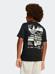 adidas originals Black Back Print Graphic 100% Cotton T-Shirt - Image 1 of 5