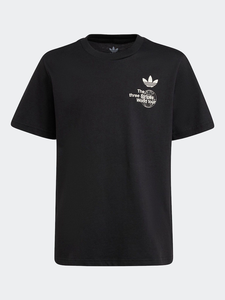 adidas originals Black Back Print Graphic 100% Cotton T-Shirt - Image 5 of 5