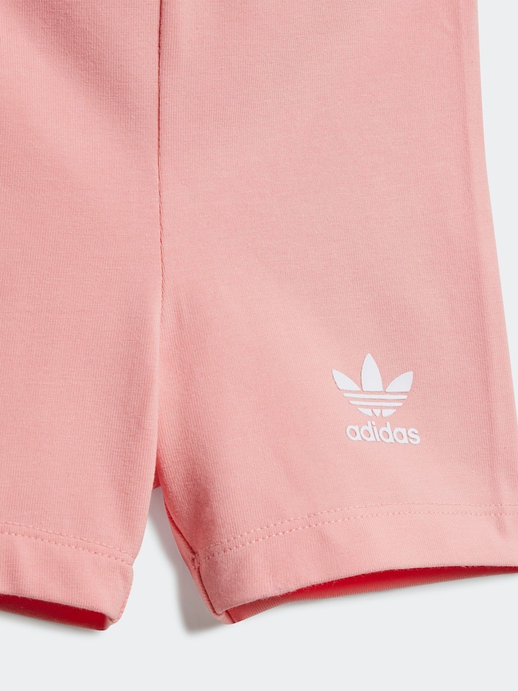 adidas originals Pink Small Logo 100% Cotton Top and Short Set - Image 7 of 7
