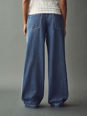 adidas Originals Blue 3 Stripe Denim 100% Cotton Jeans - Image 3 of 10