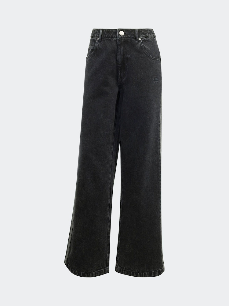 adidas Originals Black 3 Stripe Denim 100% Cotton Jeans - Image 5 of 5 adidas Originals Black 3 Stripe Denim 100% Cotton Jeans - Image 5 of 5