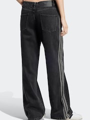 adidas Originals Black 3 Stripe Denim 100% Cotton Jeans - Image 7 of 10