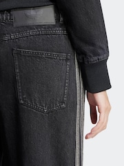 adidas Originals Black 3 Stripe Denim 100% Cotton Jeans - Image 9 of 10