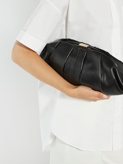 Dune London Black Drapery Voluminous Clutch Bag - Image 1 of 5