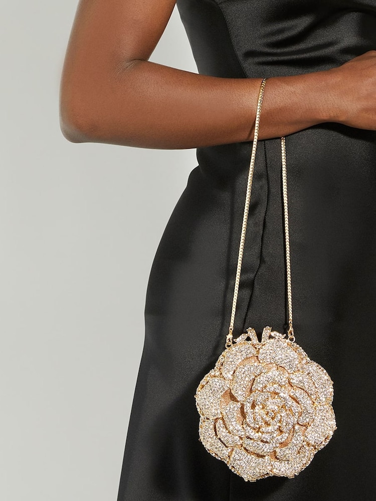 Dune London Gold Bling Hard Embellished Flow Bag - Image 2 of 5