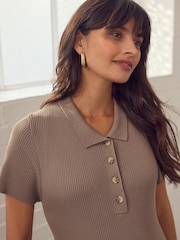 Marrón moca - Maternity Collared Dress - Imagen 4 de 8