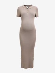 Marrón moca - Maternity Collared Dress - Imagen 5 de 8
