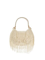 Dune London Cream Broadway Beaded Fringed Bag - Image 5 of 8