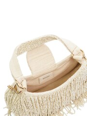 Dune London Cream Broadway Beaded Fringed Bag - Image 7 of 8