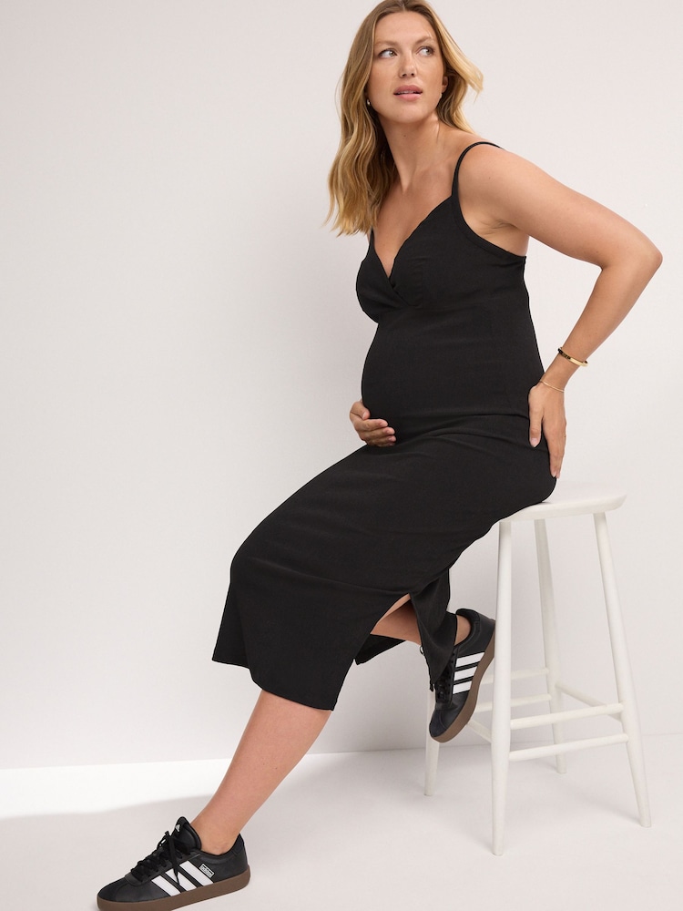 Negro - Maternity Nursing Shelf Dress - Imagen 2 de 10