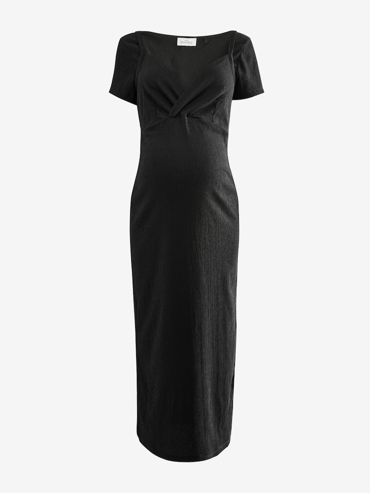 Black Maternity Nursing Shelf Dress - Image 7 of 10