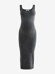 Charcoal Grey Maternity Square Neck Seamless Dress - Image 6 of 9