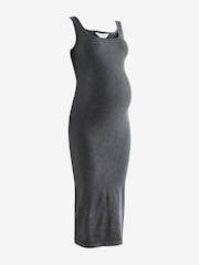 Charcoal Grey Maternity Square Neck Seamless Dress - Image 7 of 9