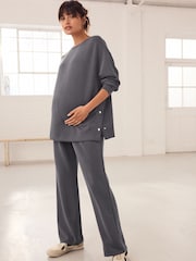 Charcoal Grey Maternity Nursing Soft Touch Sweat Top - Image 2 of 8