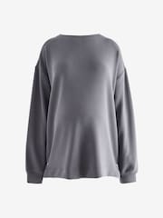 Charcoal Grey Maternity Nursing Soft Touch Sweat Top - Image 5 of 8