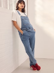 Dark Blue Maternity Denim Dungaree - Image 1 of 9