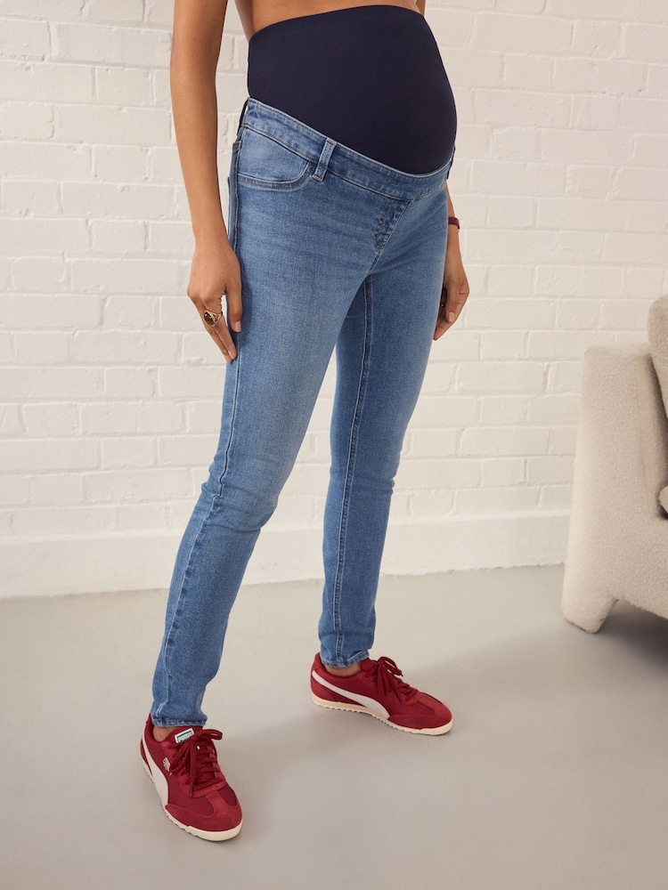 Dark Blue Maternity Skinny Jeans - Image 3 of 9