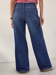 Dunkelblau - Jeans mit weitem Bein, 100 % Baumwolle (Umstandsmode) - Bild 3 von 9