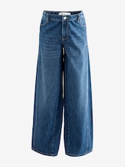 Dunkelblau - Jeans mit weitem Bein, 100 % Baumwolle (Umstandsmode) - Bild 6 von 9