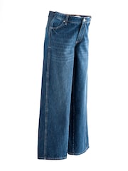 Dunkelblau - Jeans mit weitem Bein, 100 % Baumwolle (Umstandsmode) - Bild 7 von 9