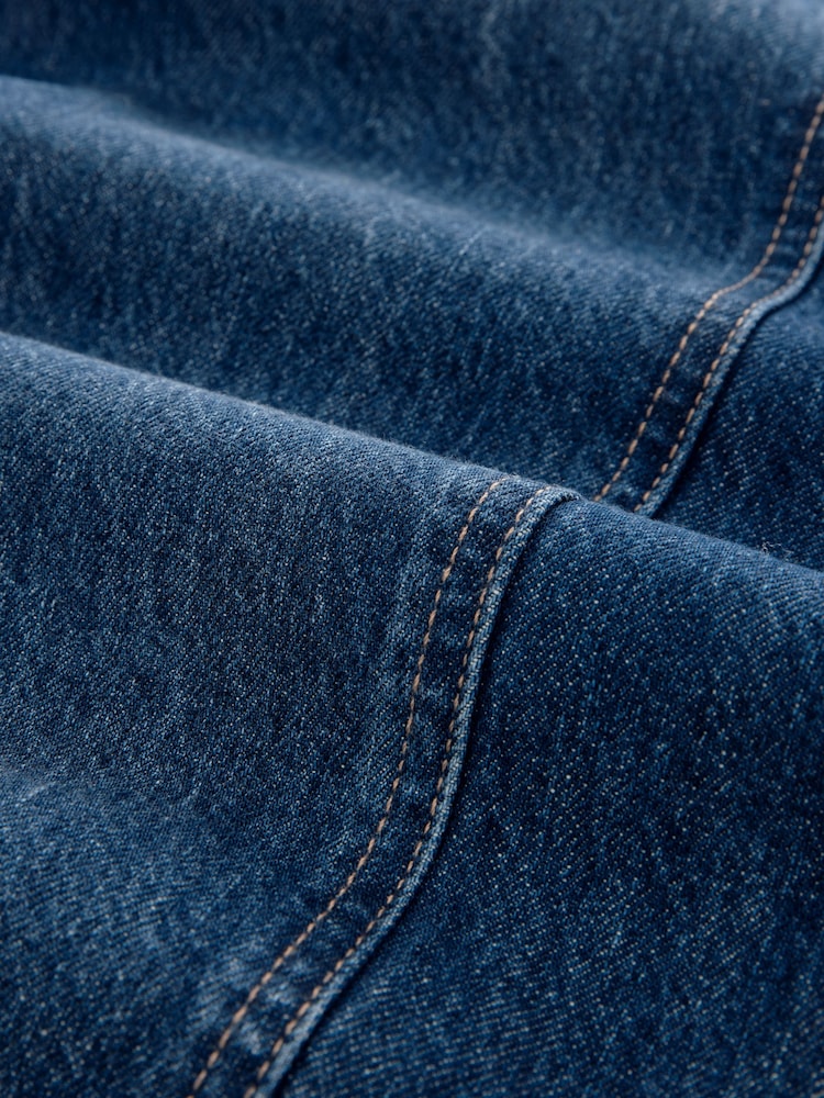 Dark Blue Maternity Wide Leg 100% Cotton Jeans - Image 8 of 9