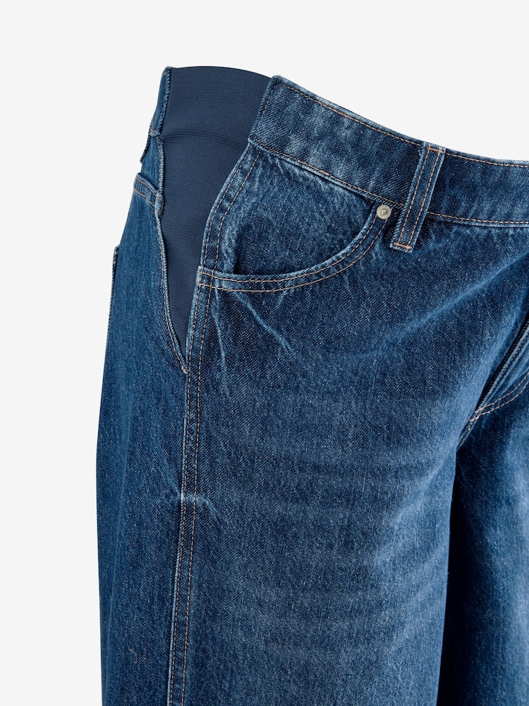 Dunkelblau - Jeans mit weitem Bein, 100 % Baumwolle (Umstandsmode) - Bild 9 von 9 Dunkelblau - Jeans mit weitem Bein, 100 % Baumwolle (Umstandsmode) - Bild 9 von 9
