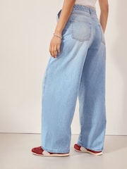 Hellblau - Jeans mit weitem Bein, 100 % Baumwolle (Umstandsmode) - Bild 4 von 9