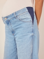 Hellblau - Jeans mit weitem Bein, 100 % Baumwolle (Umstandsmode) - Bild 5 von 9