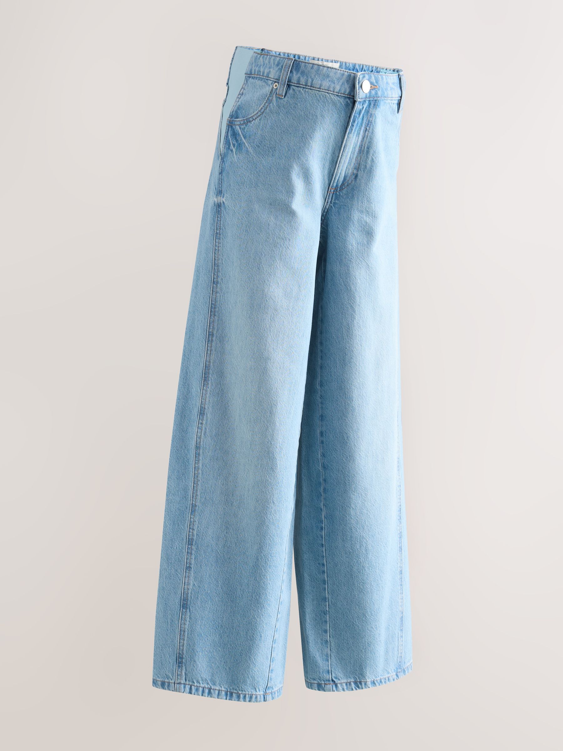 Buy Light Blue Maternity Wide Leg 100% Cotton Jeans from Next USA
