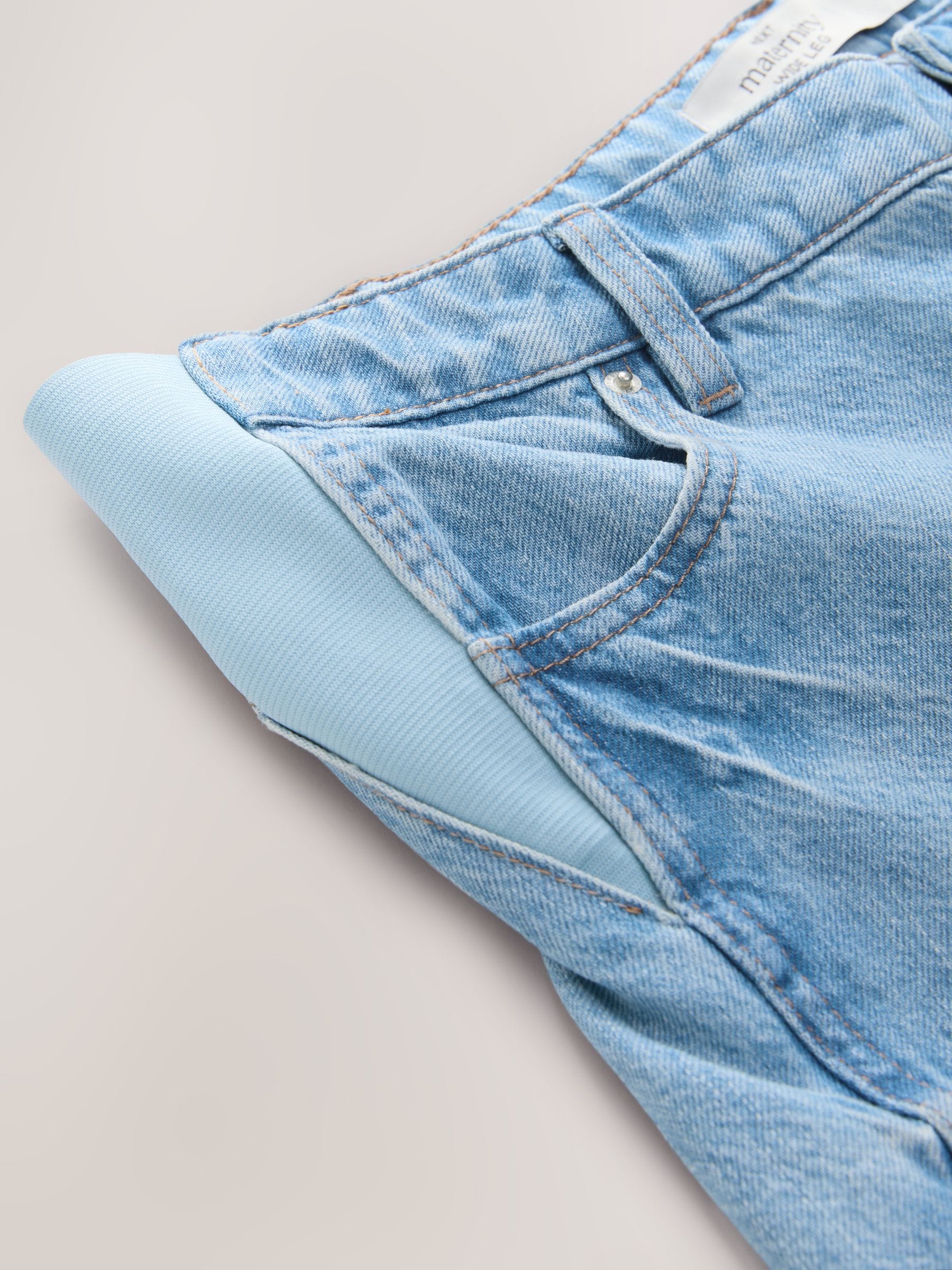 Buy Light Blue Maternity Wide Leg 100% Cotton Jeans from