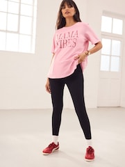 Black Maternity Ribbed Seamless Leggings - Image 1 of 8