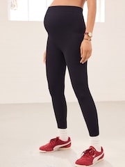 Black Maternity Ribbed Seamless Leggings - Image 3 of 8