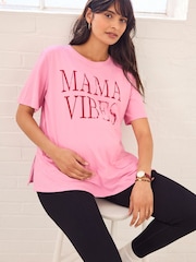 Розовый - Maternity Nursing 100% Cotton T-Shirt - Изображение 1 11