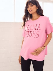 Розовый - Maternity Nursing 100% Cotton T-Shirt - Изображение 4 11