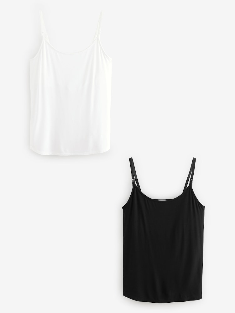 Black/White Maternity Nursing Vests 2 Pack - Image 1 of 11