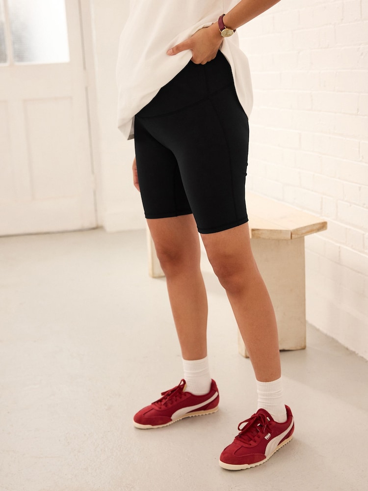 Black Maternity Sports Cycle Shorts - Image 2 of 9