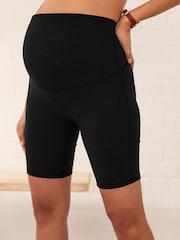 Black Maternity Sports Cycle Shorts - Image 5 of 9