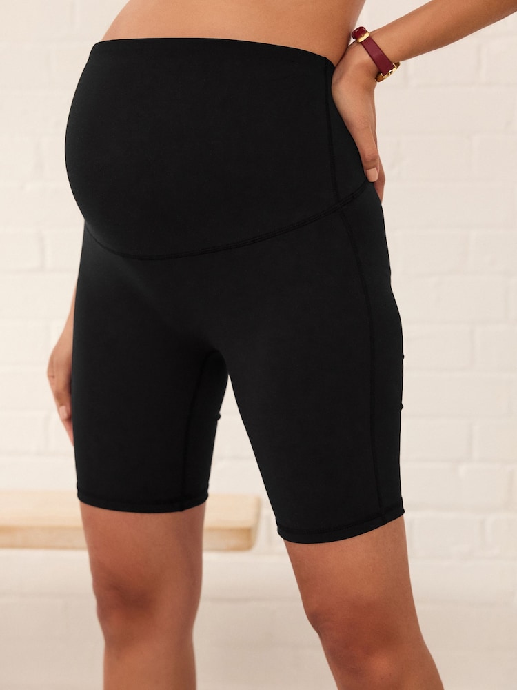 Black Maternity Sports Cycle Shorts - Image 5 of 9