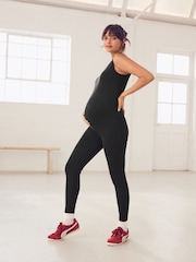 Black Maternity Sports Unitard Leggings - Image 2 of 7
