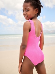 Pink Textured Swimsuit (3-16yrs) - Image 2 of 7